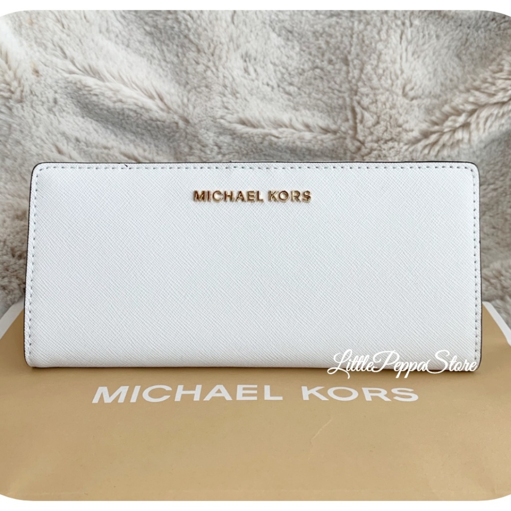 MICHAEL KORS FLAT SLIM BIFOLD WALLET OPTIC WHITE - Picture 2 of 4
